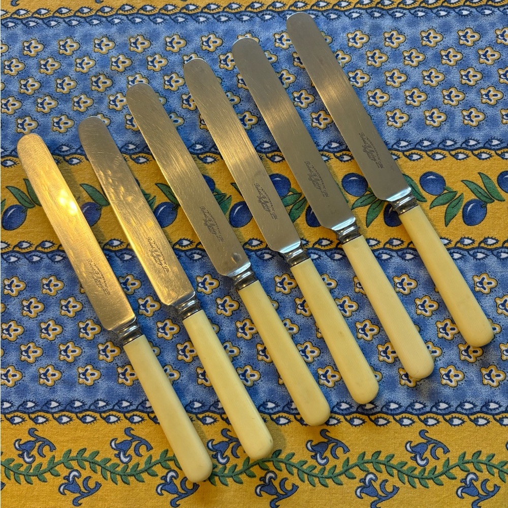 6 Celluloid Sheffield Vintage Knives